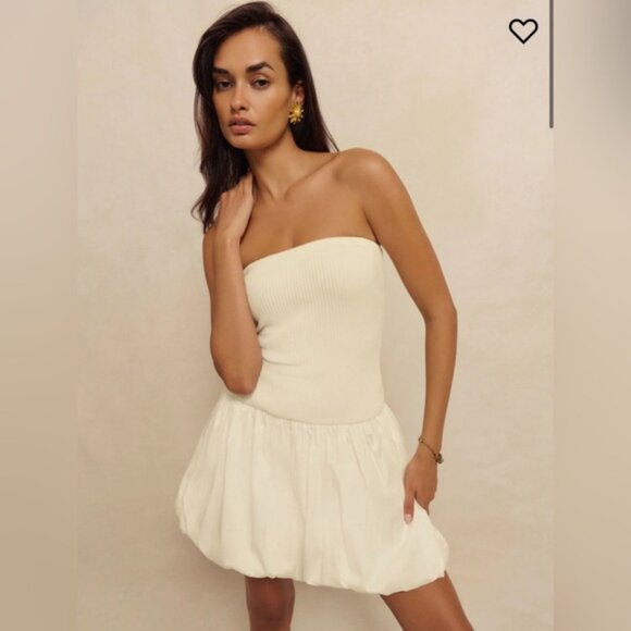 NWT Reformation Margot Cotton Mini Dress in Fior Di Latte Size Medium $248 - Picture 2 of 6